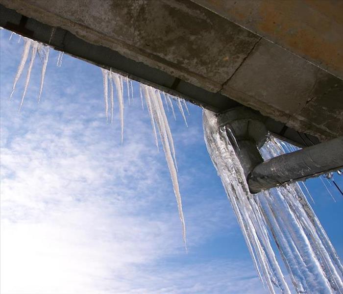 Icicles hanging from gutter